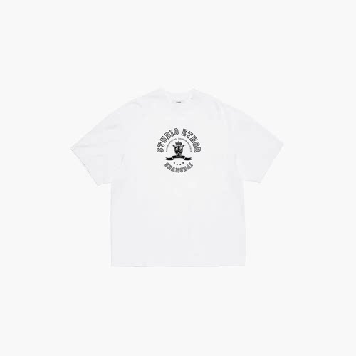 ETHOR 26春夏新款休闲宽松纯棉Logo印花做旧短袖T恤Rainbow集合店