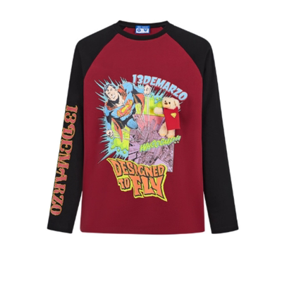 13DEMARZO 25秋冬DC Superman联名系列插肩圆领T恤 Rainbow集合店