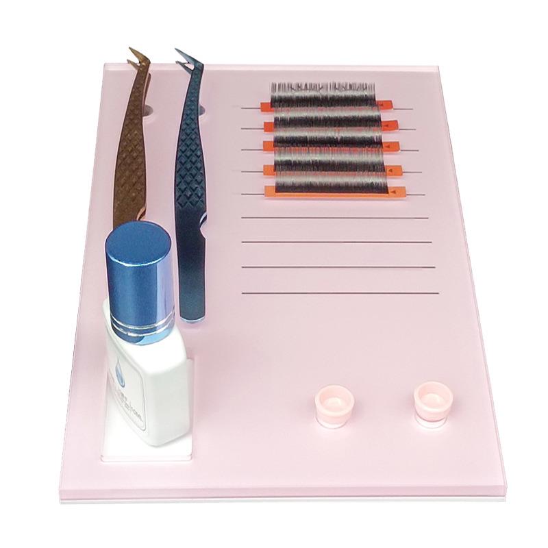 直销新款美睫嫁接睫毛垫片滴胶水台亚克力开花板取毛台美睫工具睫