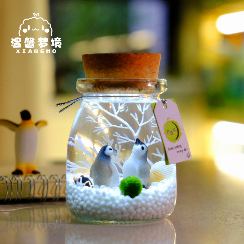 marimo幸福海藻球微景观生态瓶玻璃瓶迷你盆栽创意礼物水培植物