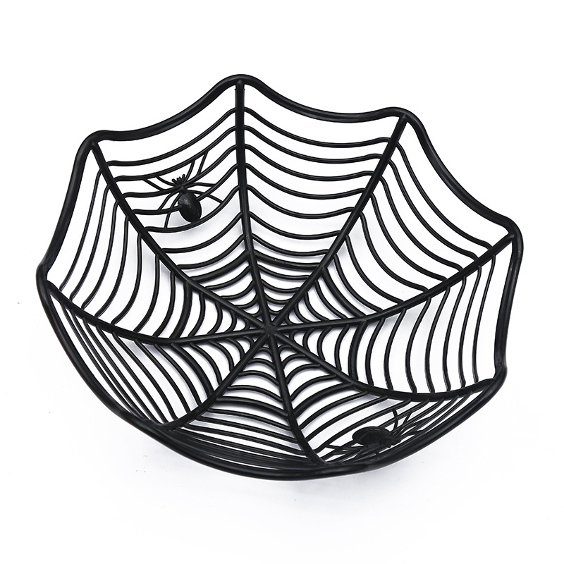 Halloween Decoration Black Spider Web Bowl Fruit Plate Candy