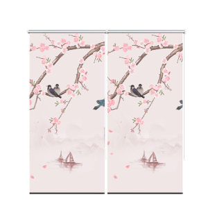 卷帘窗帘手拉家用半透明升降隔断帘子半遮光布艺客厅玄关装 新品 饰