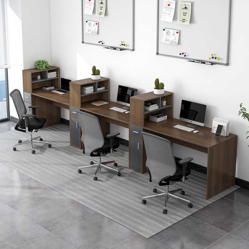 职员办公桌椅组合简约现代员工屏风办公桌4/6四人位电脑办公家具