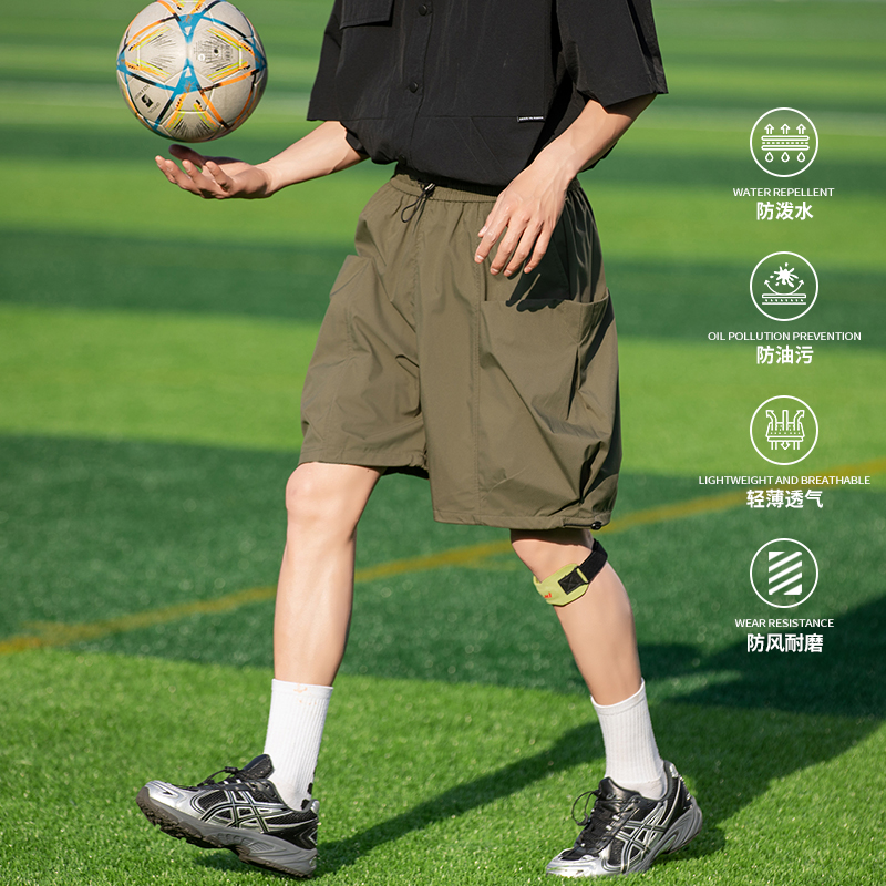 Tbuain夏季新款大口袋工装短裤