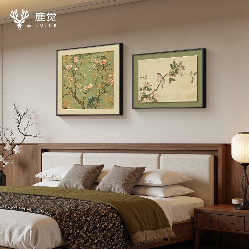 喜上眉梢挂画宋氏美学高级感卧室装饰画新中式梅花壁画饭厅挂画