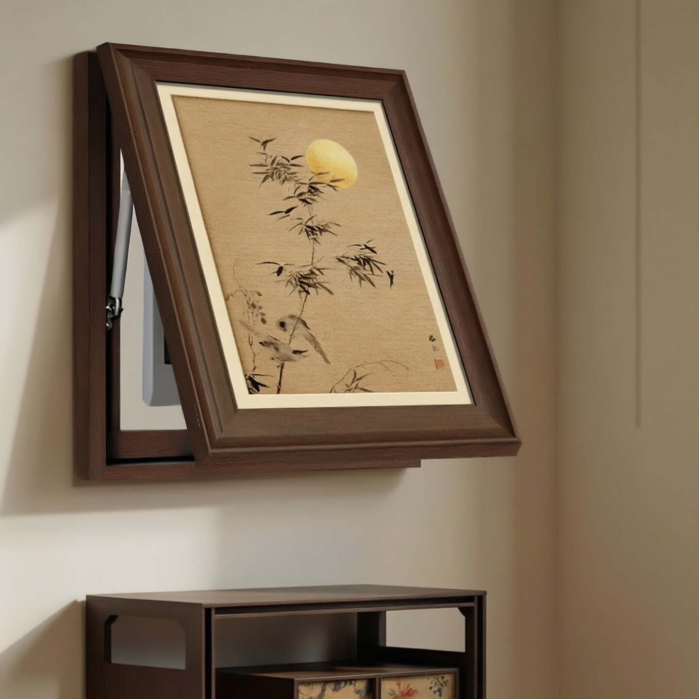 竹子画电表箱挂画竖版电闸箱装饰画宋氏美学遮挡画家用配电箱盖板图片