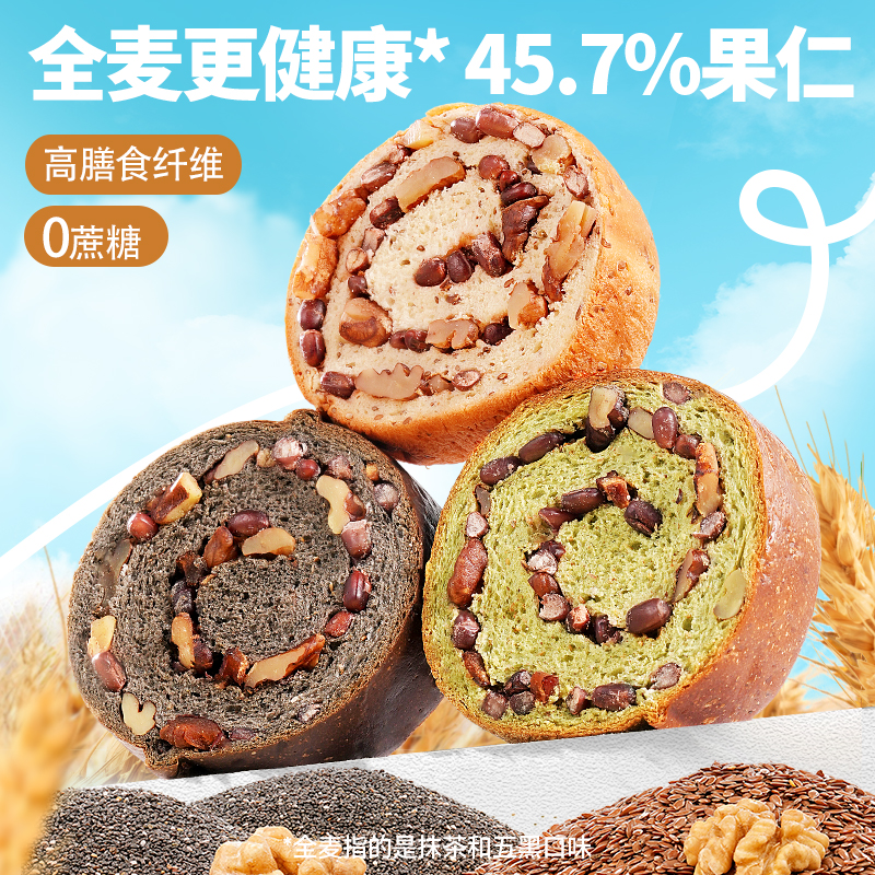 三只松鼠坚果车轮面包营养代餐