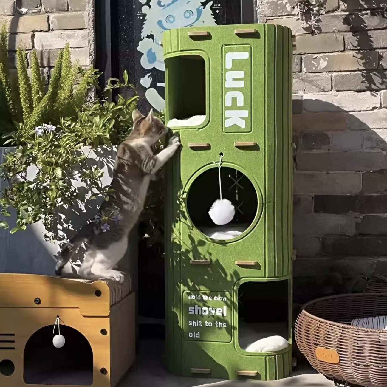 猫窝四季通用猫咪上下两层树洞小