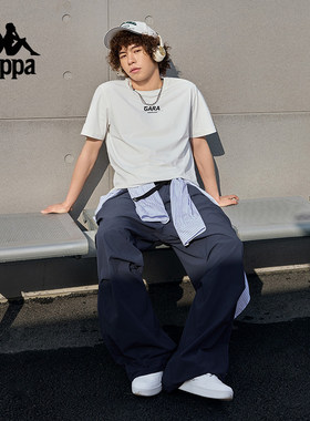 Kappa卡帕背靠背2025新款凉感T恤男夏季运动短袖圆领简约休闲半袖