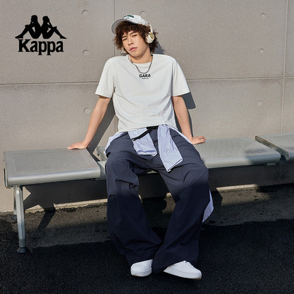 Kappa卡帕背靠背2025新款凉感T恤男夏季运动短袖圆领简约休闲半袖
