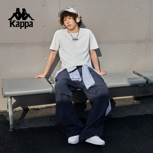 Kappa卡帕背靠背2025新款凉感T恤男夏季运动短袖圆领简约休闲半袖