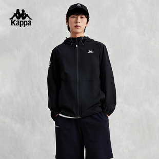kappa背靠背男2025秋季新款运动休闲连帽外套薄款夹克防晒衣