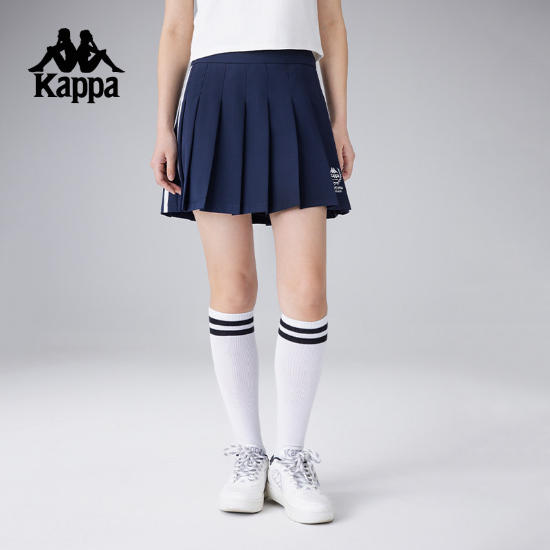 Kappa卡帕2025新款纯色简约百褶裙户外休闲运动裙子女学院风夏季
