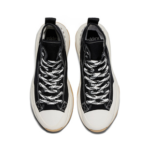 Kappa卡帕黑色简约百搭高帮帆布鞋女秋季潮流时尚休闲鞋防滑跑鞋