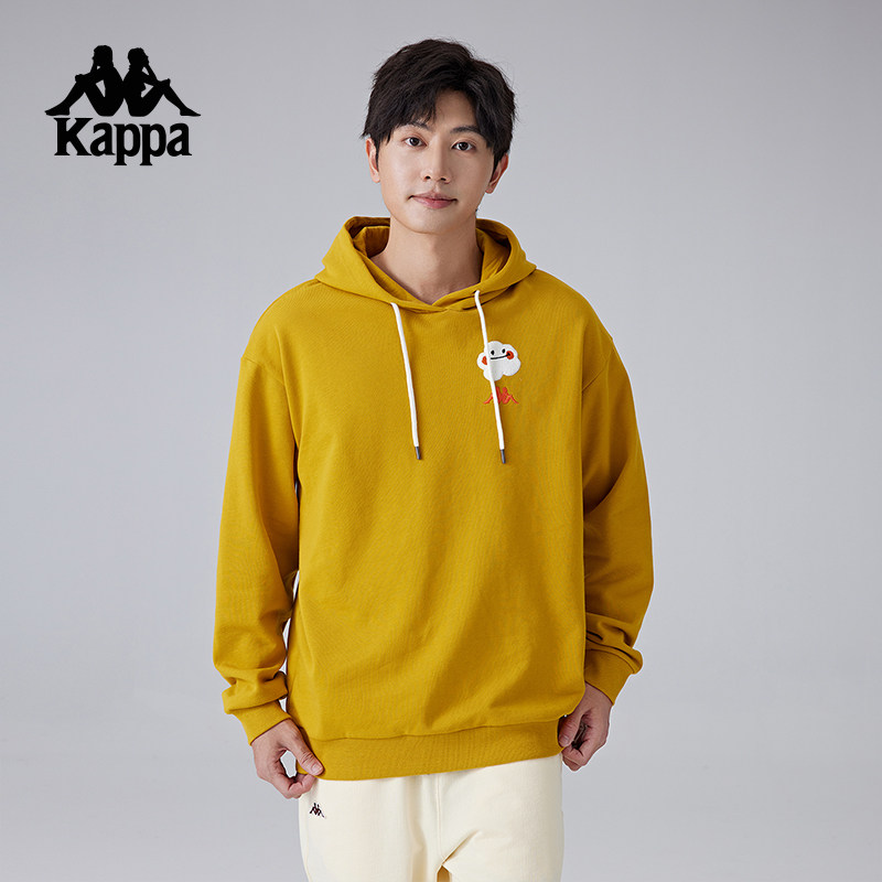 Kappa背靠背笑脸运动卫衣2025秋季情侣男女针织套头帽衫休闲外套