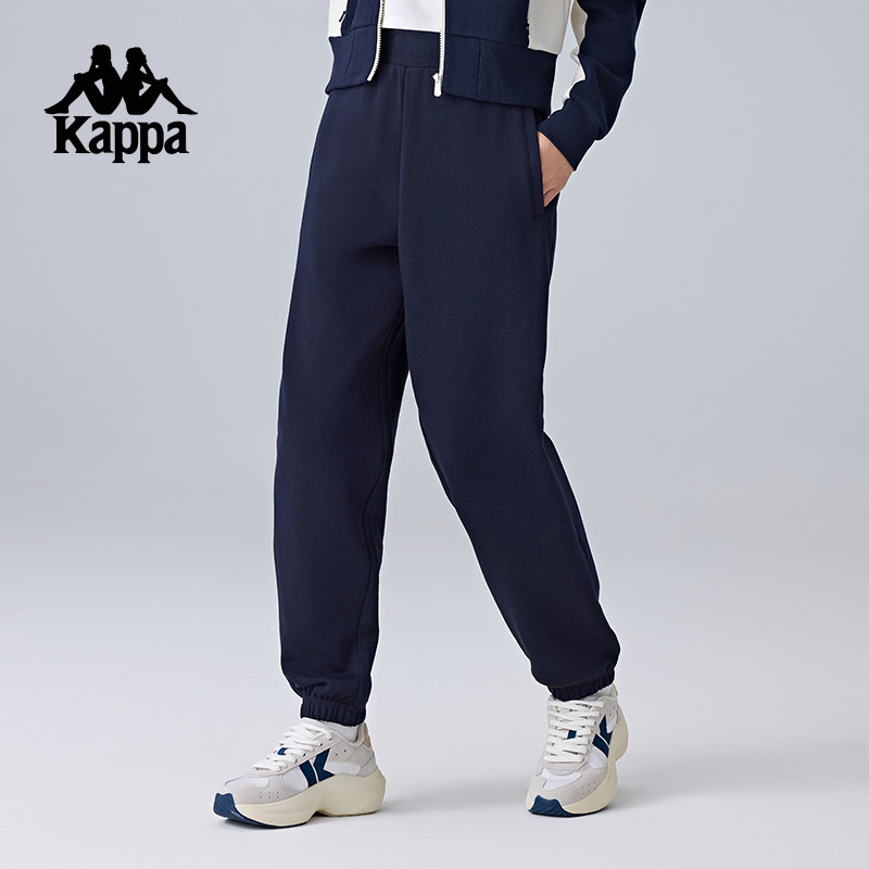 Kappa卡帕背靠背新款运动长裤女款运动百搭针织裤休闲裤束脚裤子