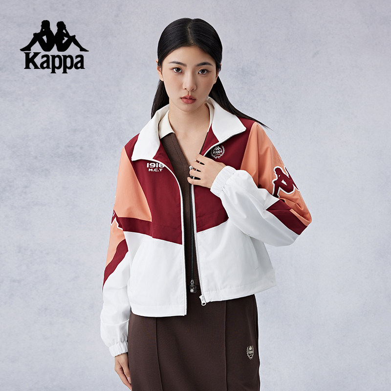 Kappa卡帕背靠背休闲运动夹克女新款防泼水上衣外套足球防晒衣秋