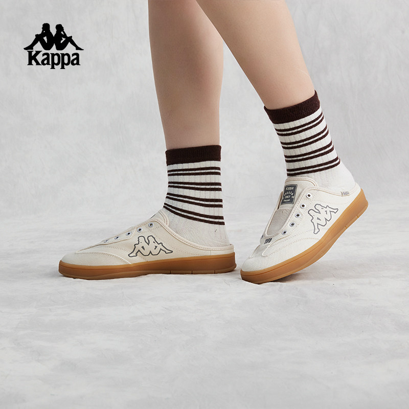 Kappa卡帕背靠背板鞋男秋季新款半拖鞋休闲鞋运动潮流德训鞋女