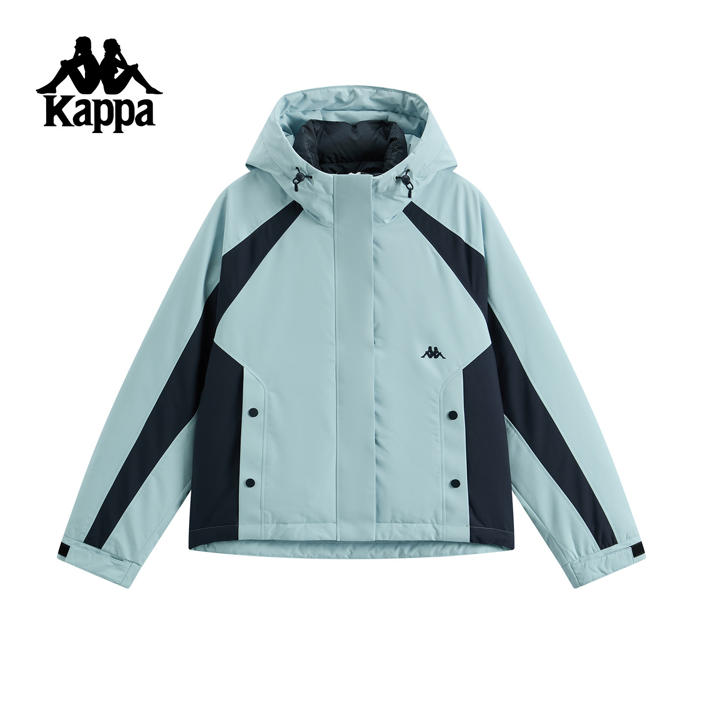 Kappa卡帕背靠背运动羽绒服女款冬季连帽保暖外套休闲防寒服新款