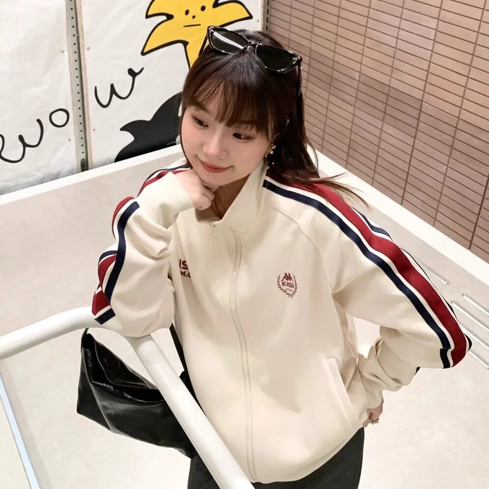 Kappa卡帕背靠背新款运动开衫卫衣女美式复古针织上衣外套女款潮