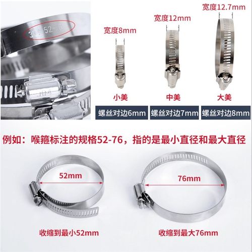 304不锈钢卡箍喉箍扎带管夹抱箍管卡活箍水管固定锁紧扎卡扣支架