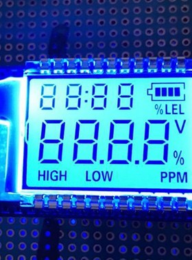 大连奇耘双排4位7段码LCD液晶屏气体浓度段式液晶显示屏GDC04789