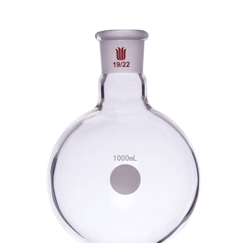 F30磨口实验室玻璃圆底烧瓶 高硼硅耐热蒸馏瓶500ml