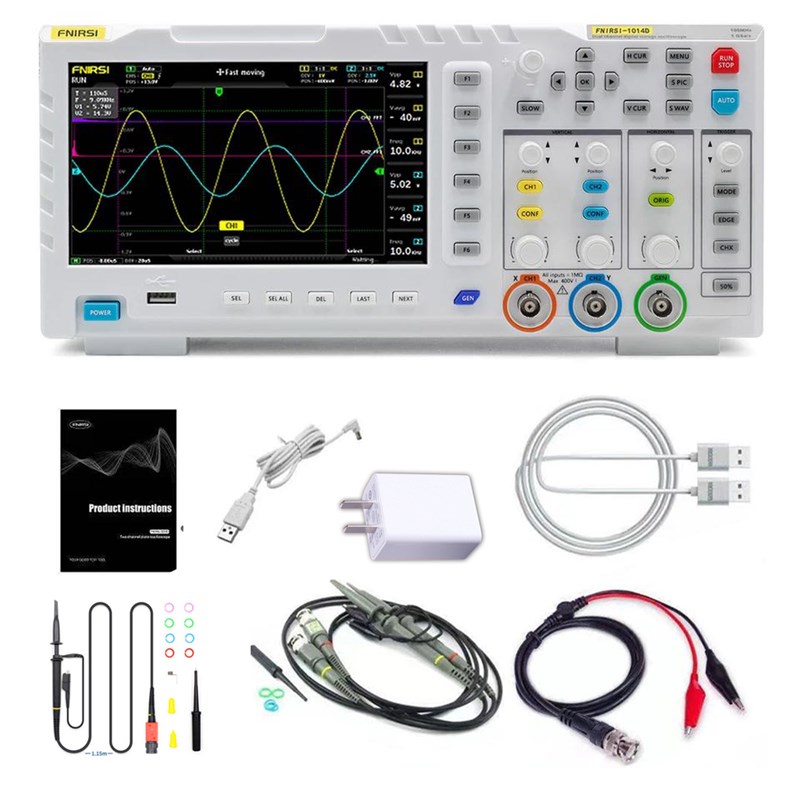 数字示波器-1014D双通道100M带宽1GS采样信号发生器二合一