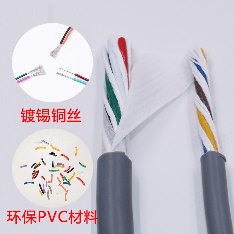 高柔弹性拖链耐折软护套电缆TRVV 0.2机器人多芯控制信号线电源线