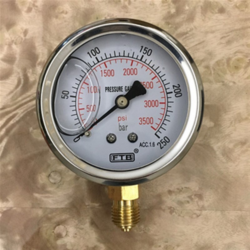 yn60径向充油防震压力表0-40bar油压液压耐震压力表0-25bar气压表