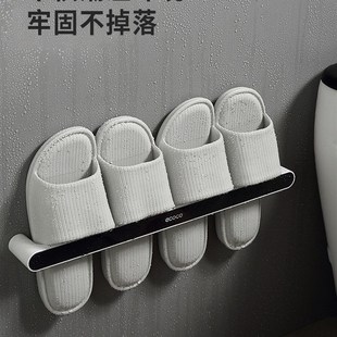浴室鞋拖架简易免打孔门後卫生间壁挂式拖鞋架家用鞋子收纳层架沥