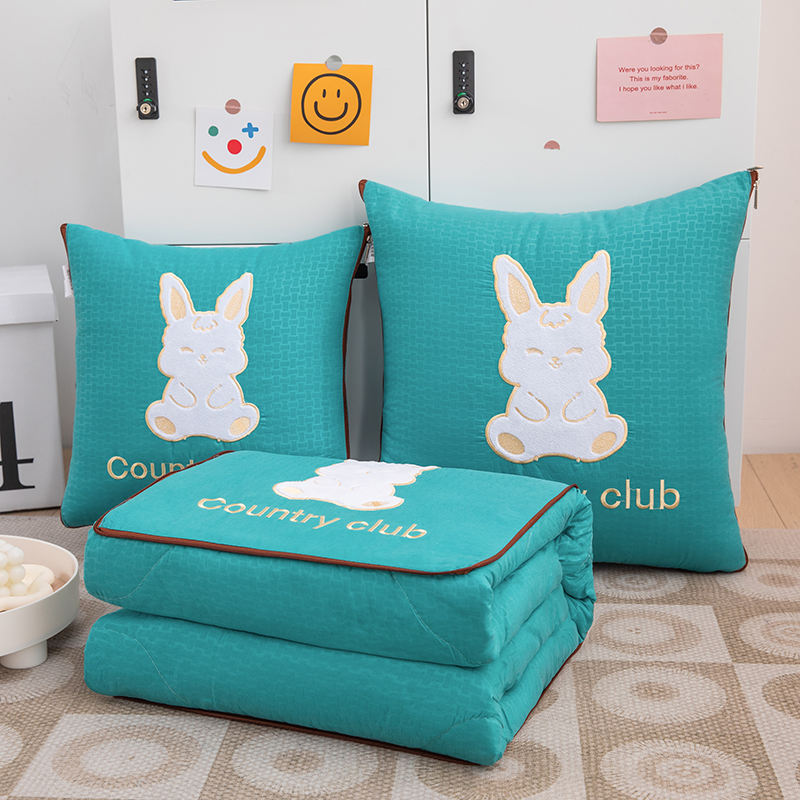 两用抱枕被子绣花办公室折叠午睡枕头毯子二合一沙发汽车靠枕车载