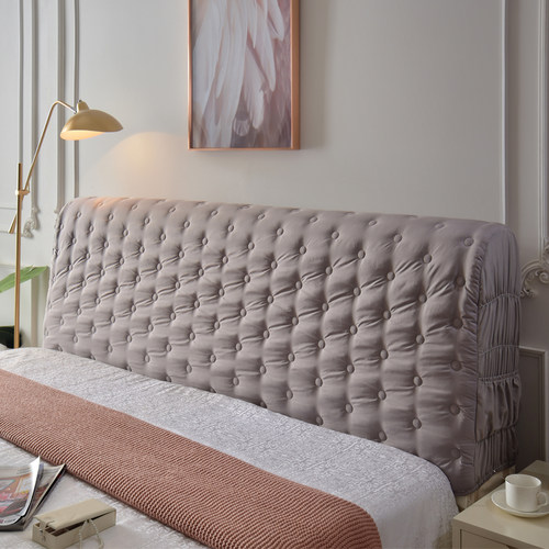 布艺弹力全包加厚床头套罩欧式床头罩现代简约弧形软包靠背防尘罩