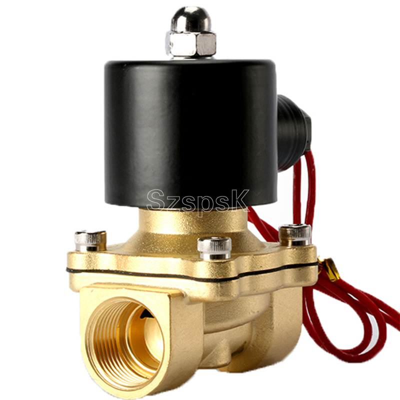 常闭黄铜电磁阀水阀AC220V气阀DC24V DC12V 2分4分6分1寸