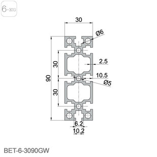 铝合金型材3090GW工业铝型材铝型材铝方管自动化设备方铝