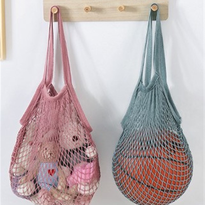 超市买菜网兜全棉网袋手提购物聚酯纤维布袋挂袋可重复使用编织网