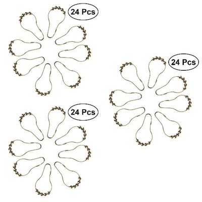 72 Curtain Hooks Alloy EcoHome Roller Rings Set for