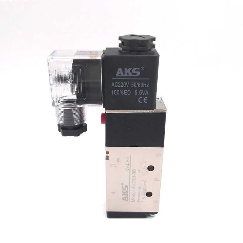 。AKS二位五通电磁阀3V110-06 2V025-08 4V110-06 4V210-08 3V1-0