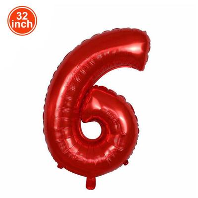 Number 6 Balloon 6 Digit Balloons Six Blue Figure Green