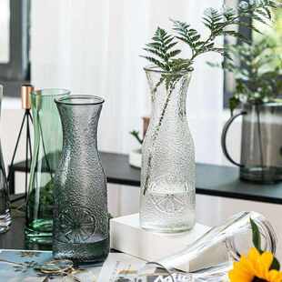 花瓶宽口轻奢高端郁金香玻璃大口百合花专用适合放玫瑰花的