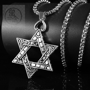 。Stainless steel jewelry titanium steel necklace mens Retr