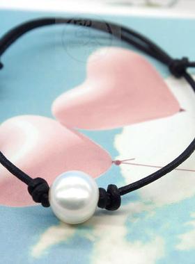 。Foot chain accessories fashion leather rope Pearl Beach fa