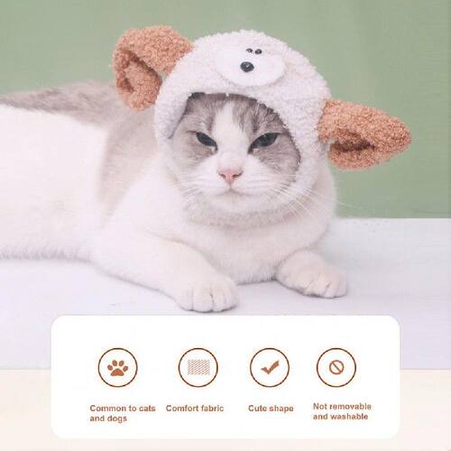 极速Pet Hat  Comfortable   Dog Hat Sheep Horns Pet Hat Dog C