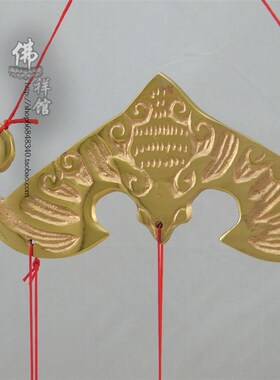 好货瑞祥佛具纯铜福鼠吊金钱铜蝙蝠吊铜钱招财进宝家居用品法器挂
