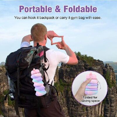 极速Collapse Water Bottles For Travel Silicone Foldable Trav