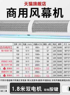 爆品风幕机商用门口静空气幕风帘隔风闸机门头离心 1215182米音