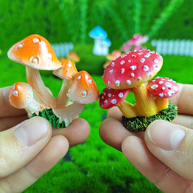 好货仿真小蘑菇摆件微景观鱼缸庭院假山盆景阳台多肉盆栽造景装饰