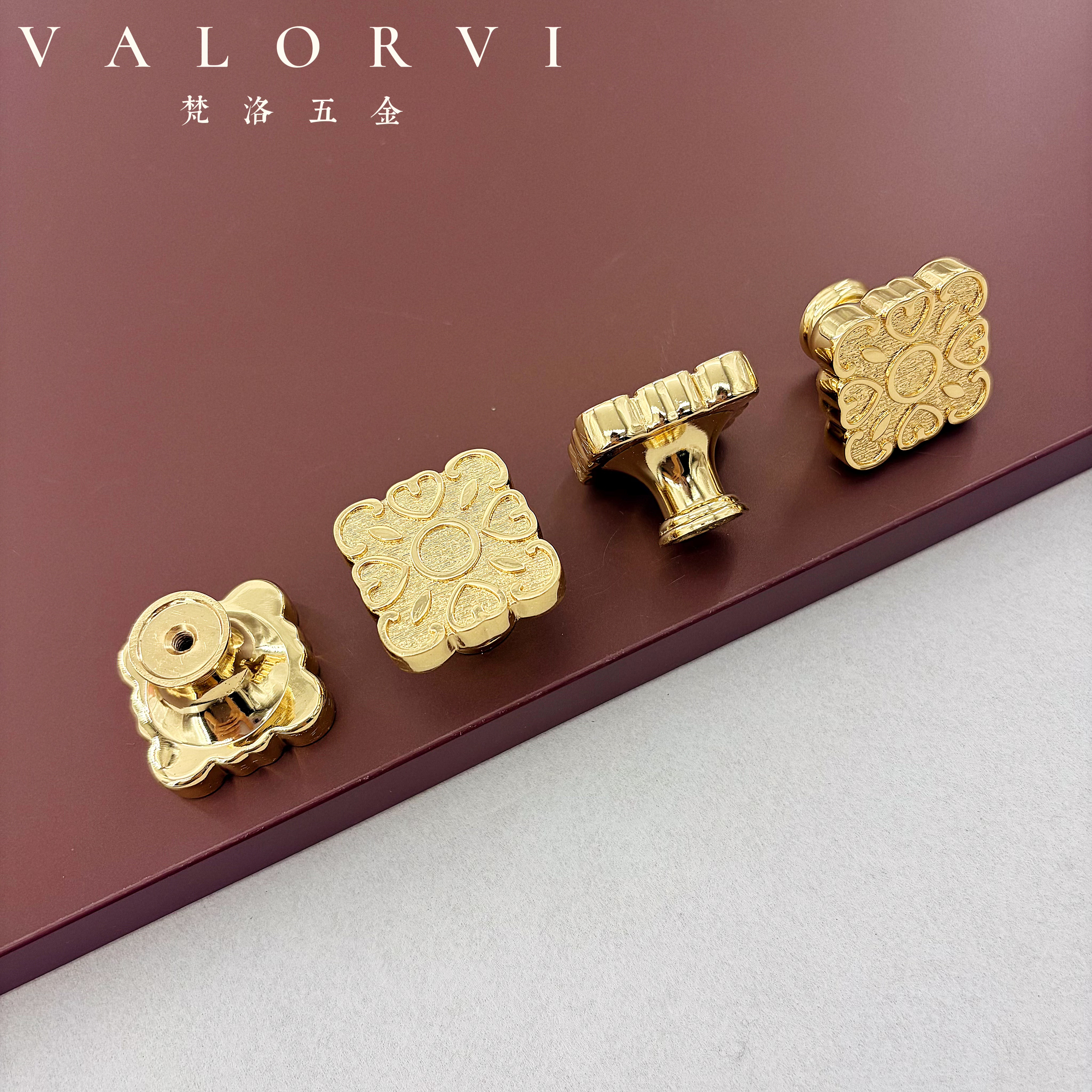 梵洛VALORVI轻奢简约金色拉手美式橱柜门把手意大利单孔小拉手