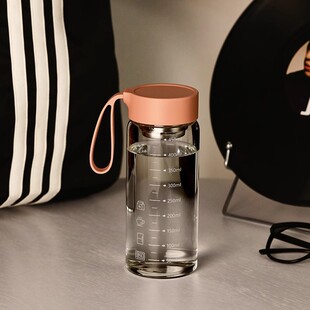 带有毫升刻度的水杯高硼硅玻璃杯刻度杯牛奶杯子咖啡杯茶水分离