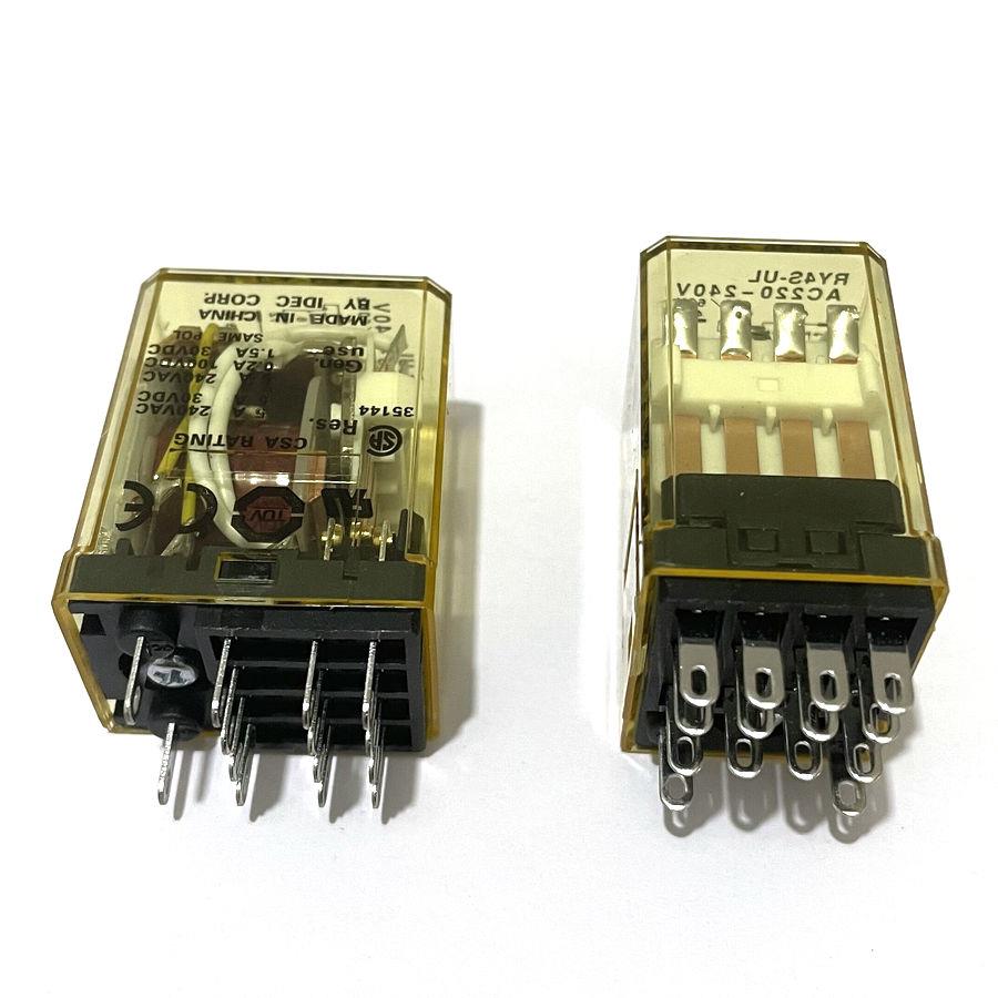 四开四闭中间继电器RY4S-UL AC220V DC24V 110V DC12V 14脚带灯5A
